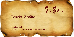Tamás Zsóka névjegykártya