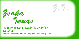 zsoka tamas business card